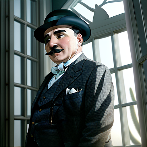 A shocked crowd, wide-eyed and silent, as Poirot unravels the victim's webs of deceit, the salty sea breeze from an open window accentuating the gravity of his revelations.